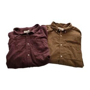 Madewell Perfect Fit Shirt Men's XXL 1 Flannel 1 Corduroy Style LOT OF 2